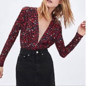Red leopard bodysuit